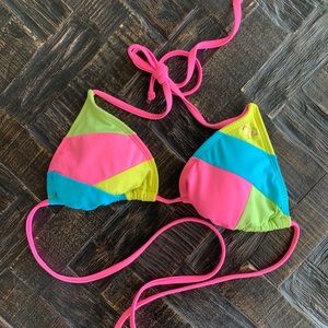 Color Block Roxy String Bikini Top